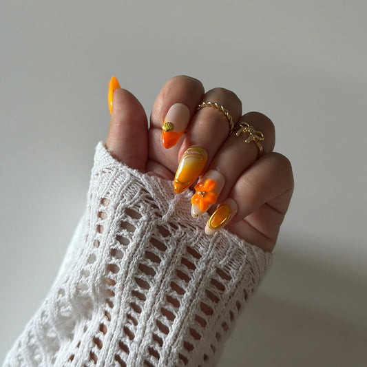 SUNSET BLOOM - Press  on nails
