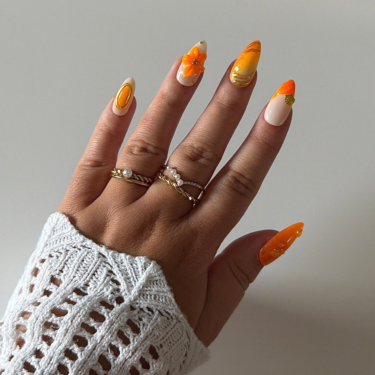 SUNSET BLOOM - Press  on nails